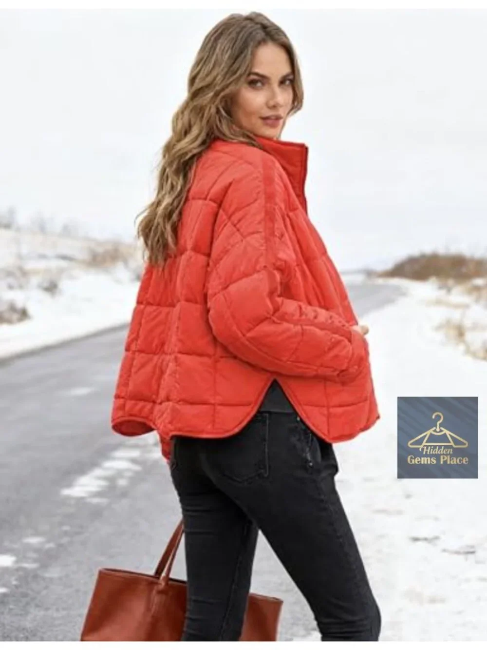 Women's Quilted Lightweight Puffer Jacket Zip Up Padded Coat with Pockets